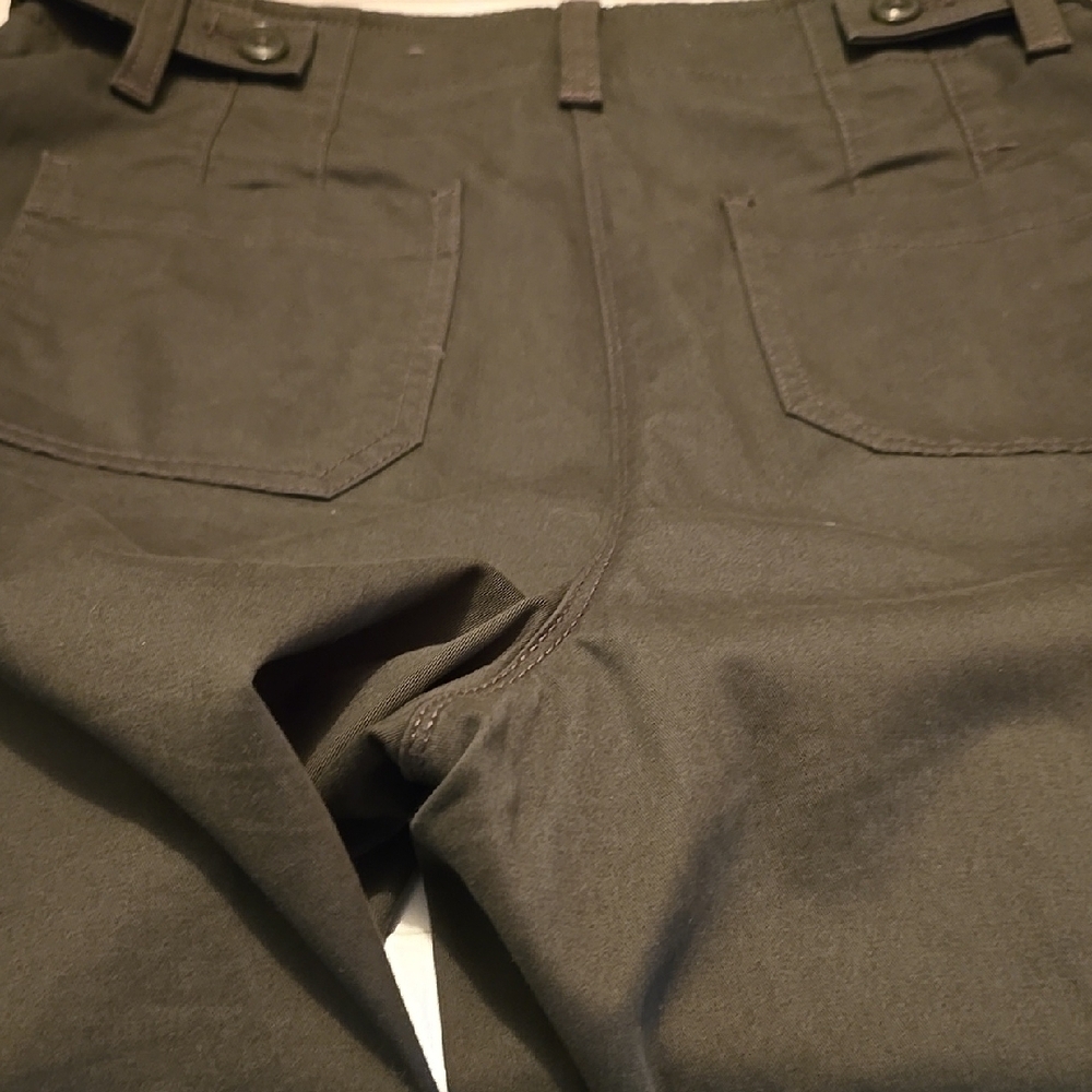 Talbots High Waist Cropped Olive Trousers 8 - Picture 5 of 5